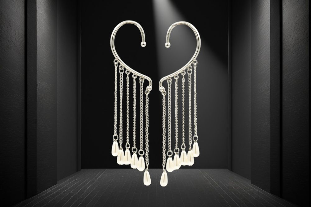 Luna Pearl Cascade Ear Cuffs