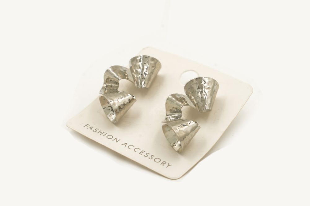 Silver Ripple Earrings - Image 3