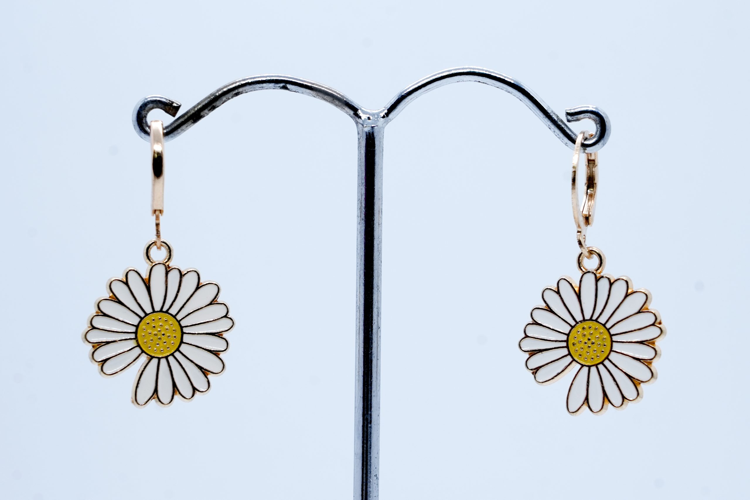 Daisy Bloom Enamel Drop Earrings - Image 2