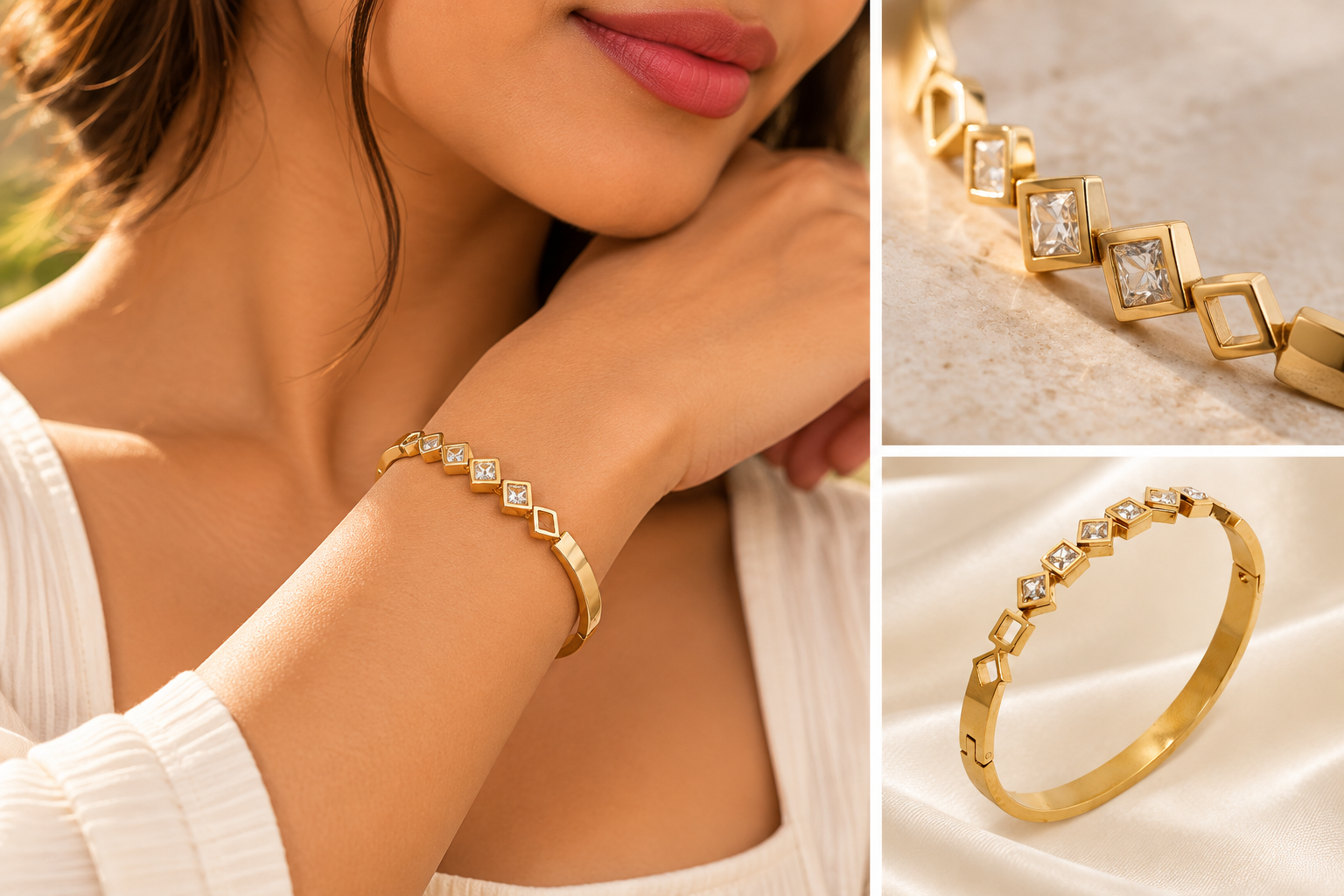 Aurora Luxe Geometric Bangle